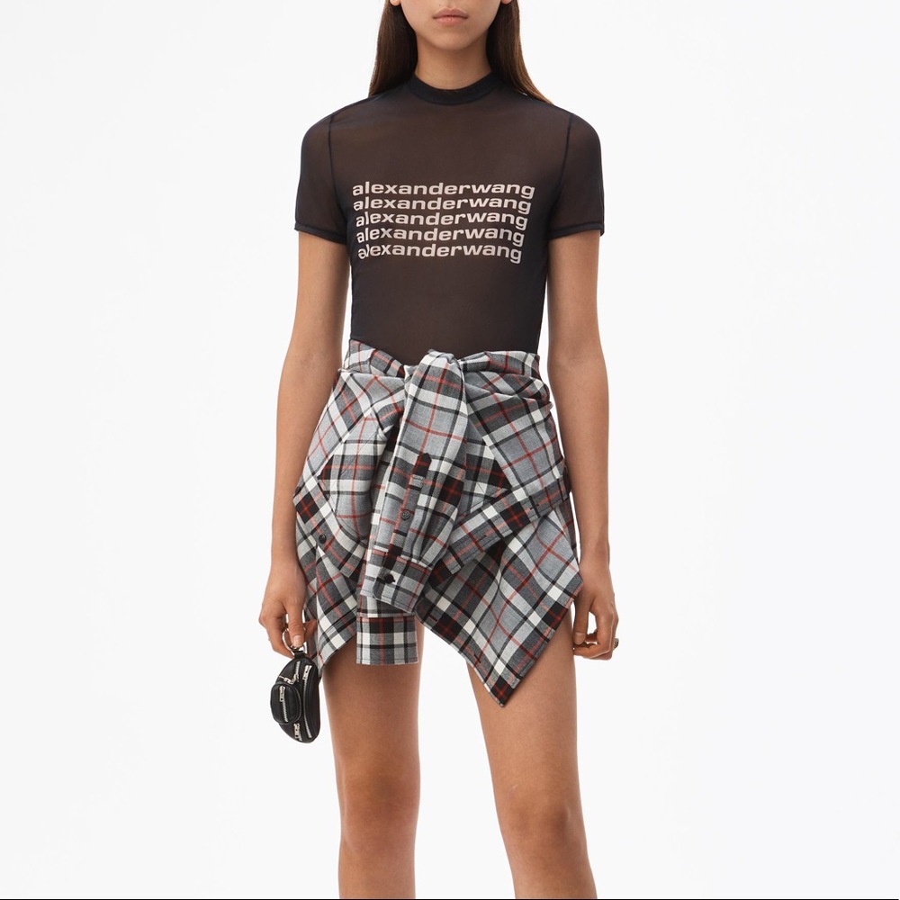 Alexander Wang Tie Front Skort in grey